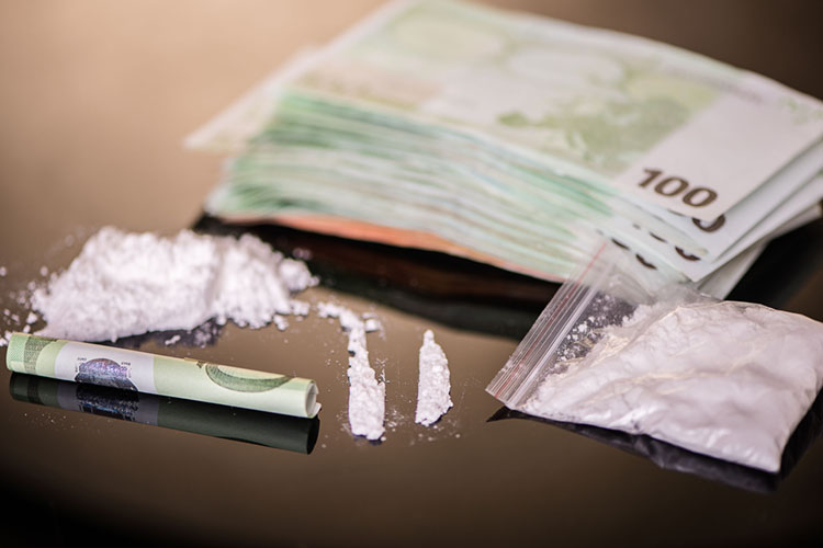 Picture with banknotes  and drugs